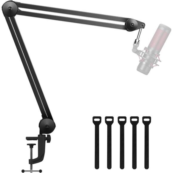 Microphone Arm Stand, Heavy Duty Mic Arm Microphone Stand Scissor Boom Stands - Picture 1 of 8